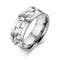 Trendy Golden Gear Ring Rotatable Silver Color Stainless Steel Rings for Men