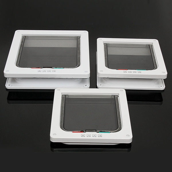 Medium Small White Pet Cat Puppy Dog Supplies Lock Frame Safe Security Flap Door Gate Pet Supplies
