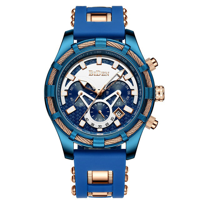 BIDEN 0117 Waterproof Work Little Dials Men Watches Multifunctional Business Style Quartz Watch