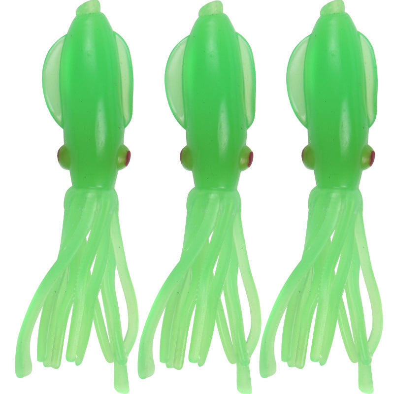 ZANLURE 3 Pcs 8cm Fishing Lure Rubber Squid Skirts Soft Baits Luminous Artificial Bait