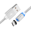 OLAF 2.1A Micro USB Type-C 360 Magnetic Nylon Weave Fast Charging Data Cable for Xiaomi Mi 9 8 HUAWEI Mate 20 Pro P20