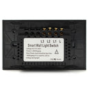 AC 110V-240V 120-type 1 Way 3 Gang Crystal Glass Remote Panel Touch LED Light Sensor Switch