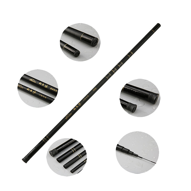 ZANLURE 2.7-7.2M Glass Fiber Black Stream Hand Pole Telescopic Spinning Freshwater Fishing Rod