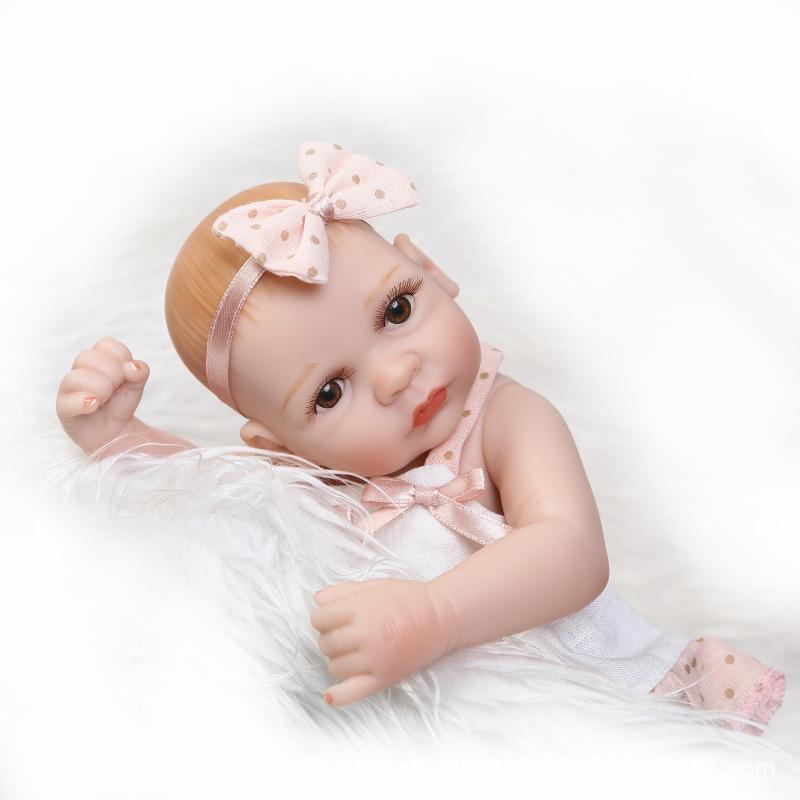 NPK 10 Inch 26cm Twins Reborn Baby Soft Silicone Doll Handmade Lifelik Baby Girl Dolls Birthday Gift