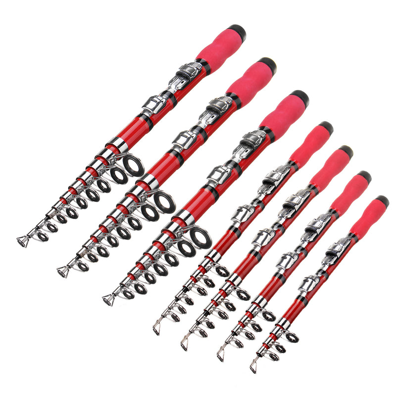 Glass Fiber 1-2.3m Telescopic Fishing Rod Ultralight Mini Portable Travel Spinning Pole