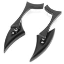 Pair Motorcycle Rear View Mirrors For Harley Cruiser Bobber Chopper Aluminum Black