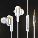 QKZ CK3 Dual Dynamic In-ear Earphone Wired Control Heavy Bass HiFi Headphone with Mic