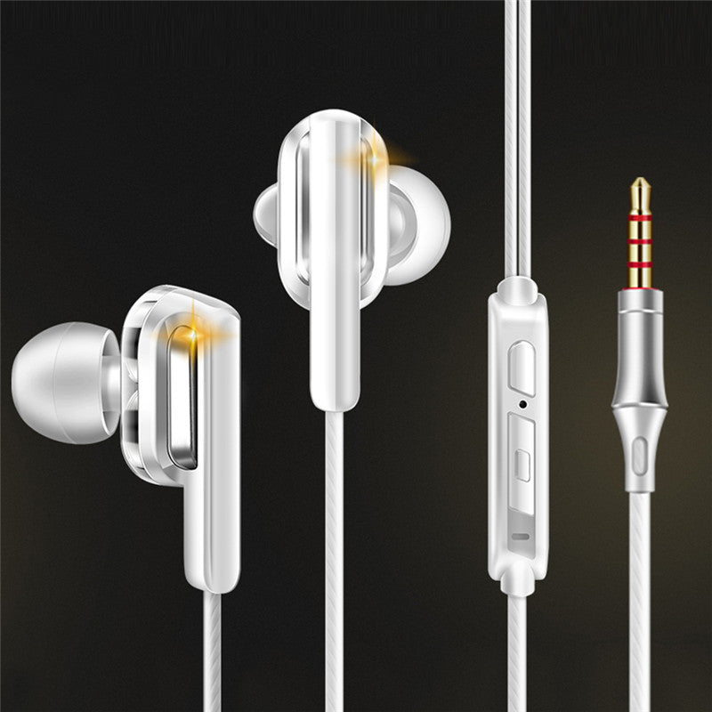 QKZ CK3 Dual Dynamic In-ear Earphone Wired Control Heavy Bass HiFi Headphone with Mic