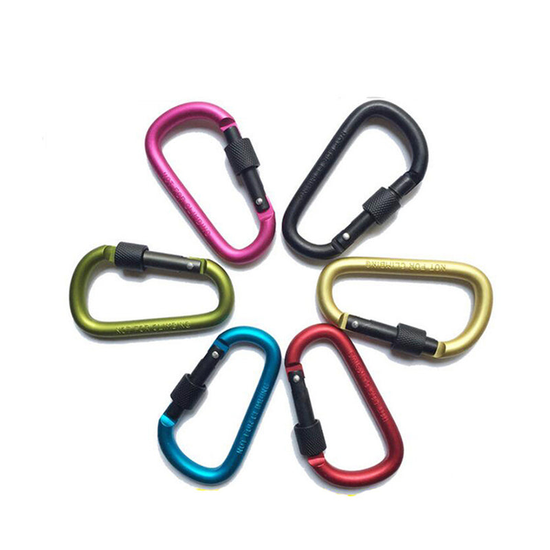 Aluminum Alloy Carabiner D-Ring Key Chain Shopping Cart Hook Outdoor