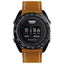 SKMEI 1516 Business Style Creative Dial Minute Hour Adjust Leather Strap Waterproof Quartz Watch Men Watch