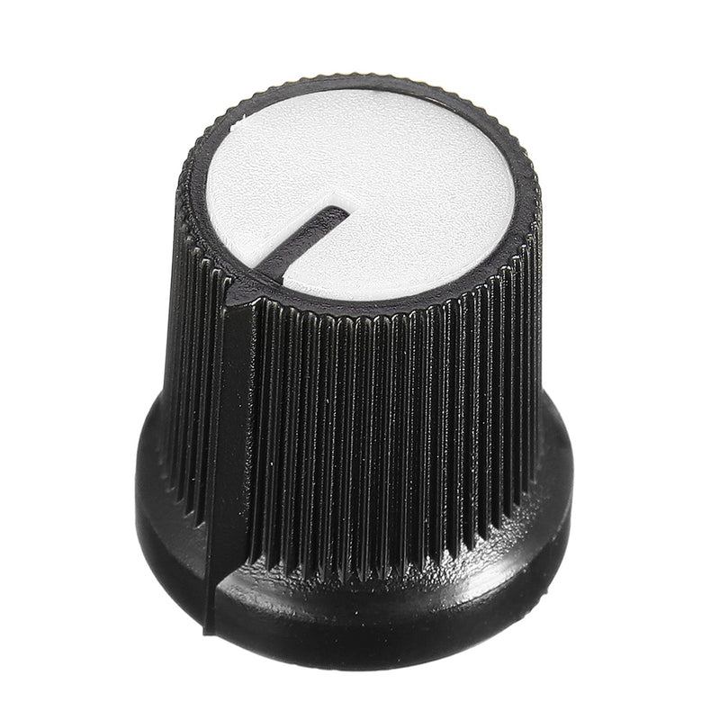 50Pcs White Plastic For Rotary Taper Potentiometer Hole 6mm Knob