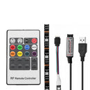 1M 2M 5050 USB RGB Non-Waterproof LED Strip Light With 20 Keys Remote Control DC5V