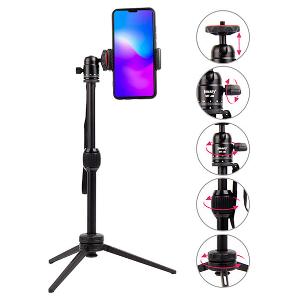 MT-68 Portable Mini Foldable Tripod Self-timer Live Broadcasting Landing Bracket for Mobile Phone Camera