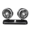 12V/24V Dual Head Car Fan  Recreational Vehicle Cooling Fan Rotating Oscillating Dashboard Ventilation Air Cooler