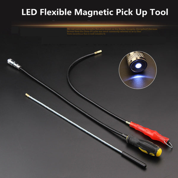57cm Red Flexible Magnetic Magnet Suck Rod Pick Up Tool 3 Type LED Strong Magnet Universal Suck Rod Extendable Pickup Rod Stick