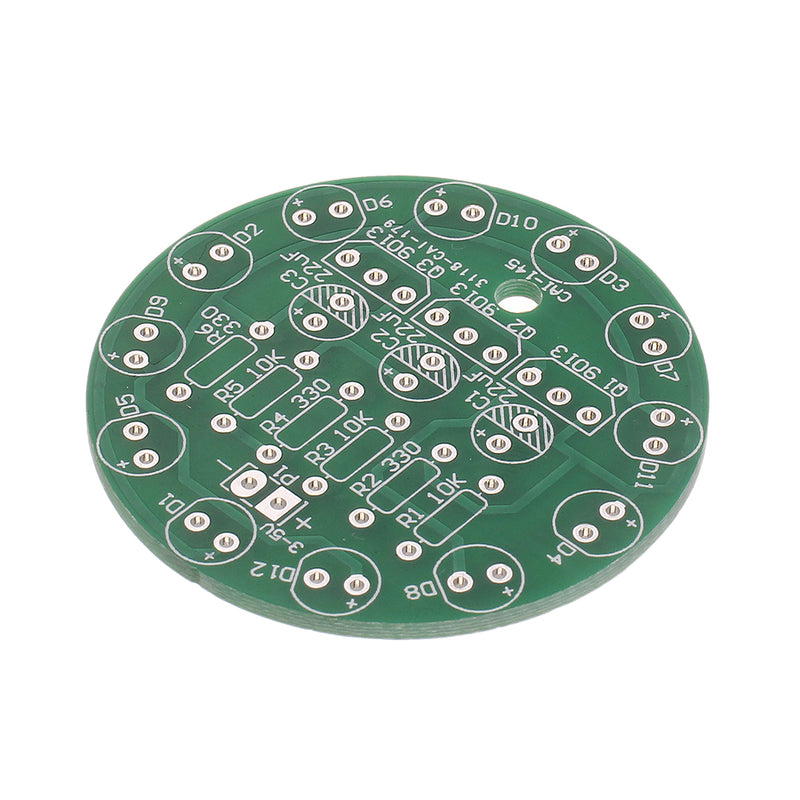 3pcs DIY Green LED Round Flash Electronic Production Kit Component Soldering Training Practice Board