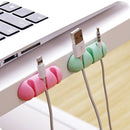 2Pcs Self-adhesive Data Cable Line Organizer Clip 3 Slot Silicone Wire Cable Holder Cable Management