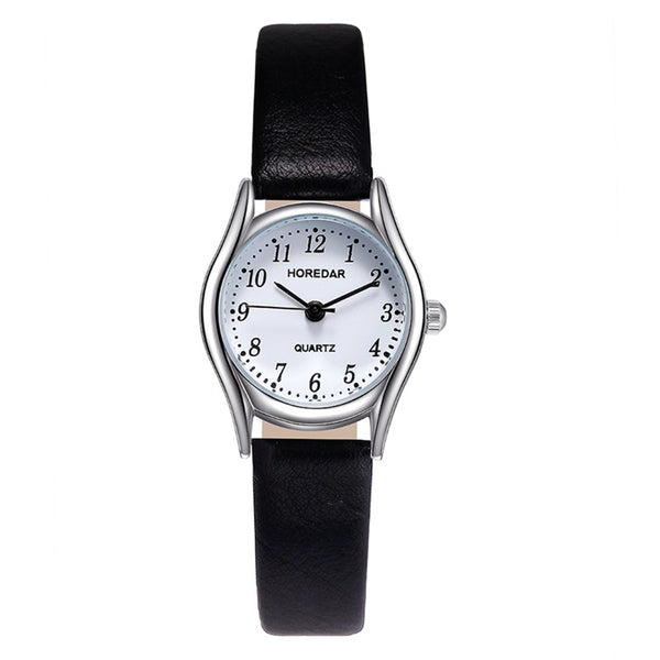 HOREDAR 3079 Retro Style Women Wrist Watch Small Dial Leather Strap Quartz Watches