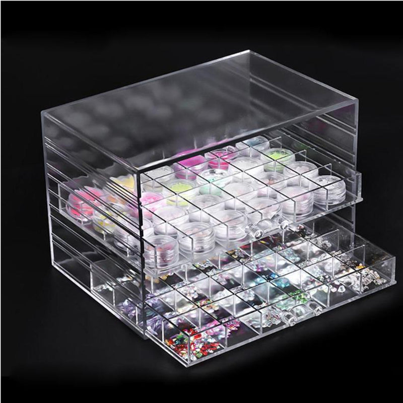 120 Grids Desktop Nail Tips Jewelry Storage Box Rhinestones Bead Container Holder