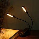 Double heads 10 LED Clip Table Light 3 Modes Dimming Battery powered Desk Lamp for Reading working
