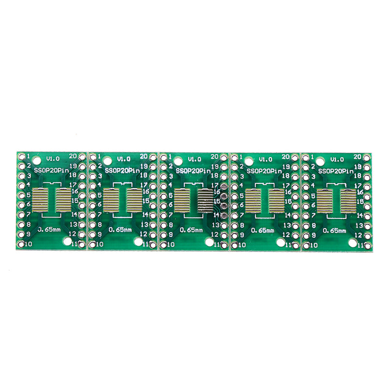 20pcs SOP20 SSOP20 TSSOP20 To DIP20 Pinboard SMD To DIP Adapter 0.65mm/1.27mm To 2.54mm DIP Pin Pitch PCB Board Converter