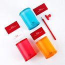 Fizz WBT5949 Candy Color Pen Holder Desktop Stationery Organizer Round Pencil Cosmetic Container Storage Box Office School Supplies