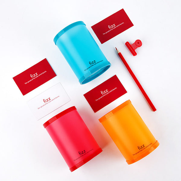 Fizz WBT5949 Candy Color Pen Holder Desktop Stationery Organizer Round Pencil Cosmetic Container Storage Box Office School Supplies