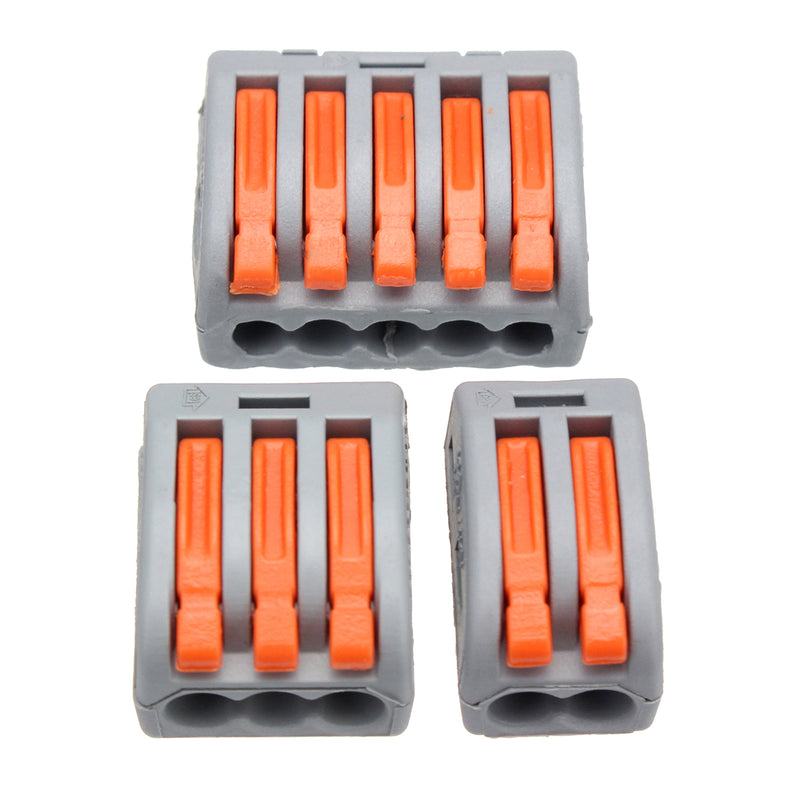 Excellway 60Pc 2/3/5 Hole Electrical Connectors Wire Block Electrical Wire Connector Terminal