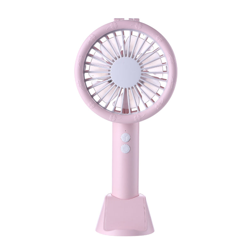 Handheld Table Lamp Fan Mini Portable USB Charging Mobile Phone Holder Desktop 3 in 1 Lighting
