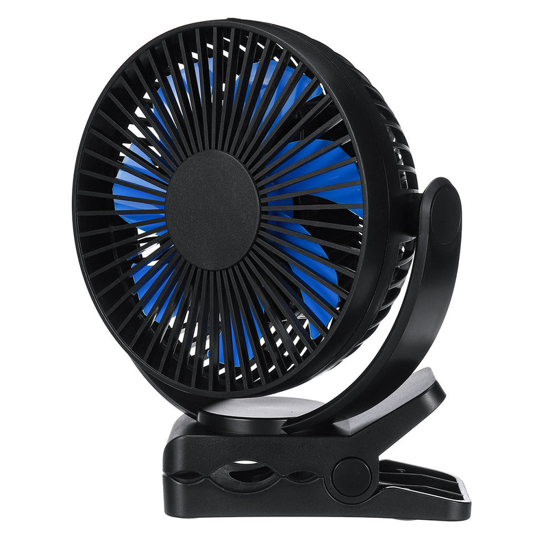 360 Portable 3 Speed USB Clip On Timing Desk Fan Pram Car 5000mAh Rechargeable