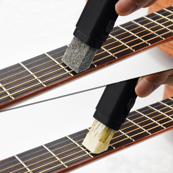Dual Purpose Guitar Bass String Finger Board Cleaner Rust Cleaning Tool