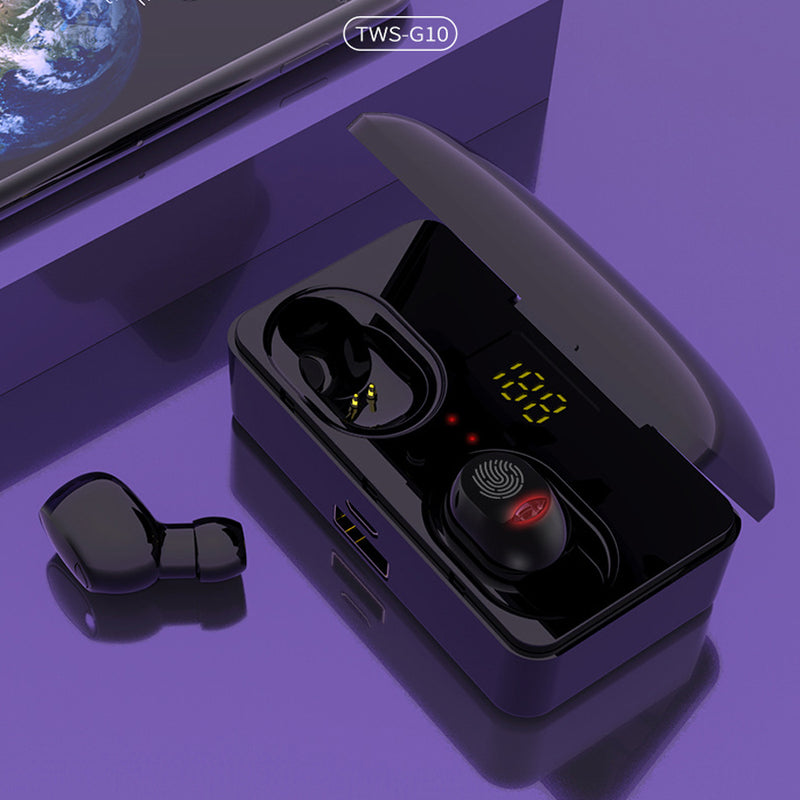 G10 Pro Smart Touch TWS bluetooth Earphone Digital Display Wireless Stereo Noise Cancelling Headphones with 2600mAh Power Bank