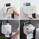 Paper Towel Dispenser Wall Mounted No-drilling Paper Shelf Holder Bathroom Coreless Toilet Tissue Dispenser Garbage Bags Holder Home Paper Extraction Dispenser (1 Layer Or 2 Layers to Optional)