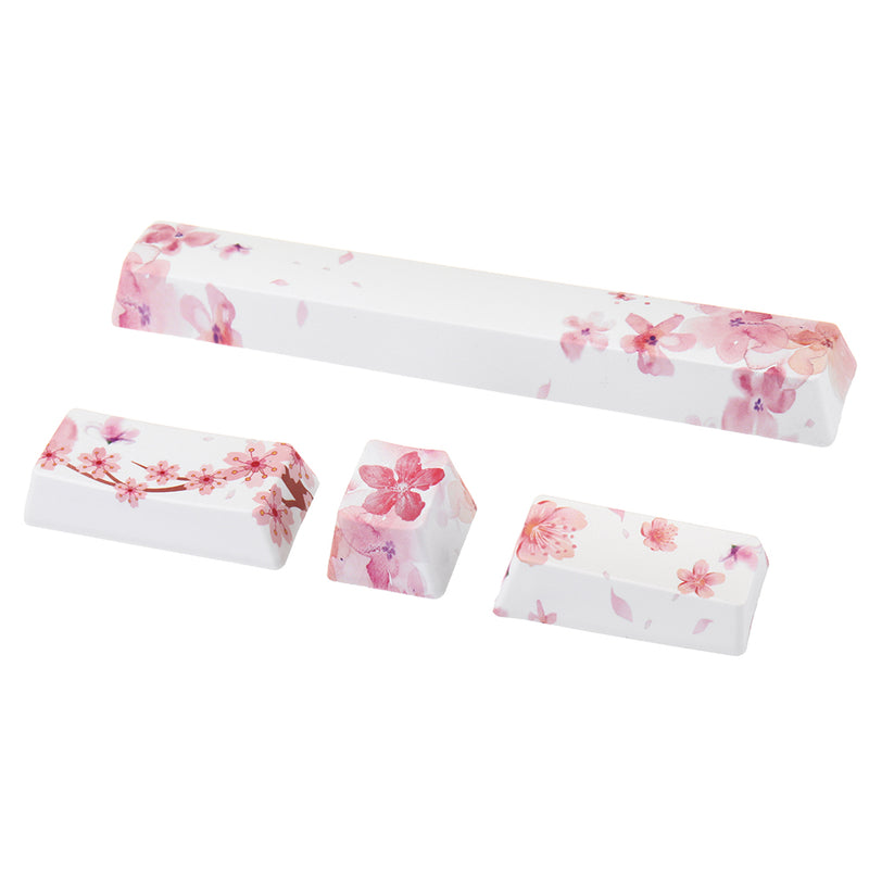 Five-sided Dyesub PBT OEM Profile sakura Space Bar 6.25u Novelty Keycap + ESC Enter Keycaps