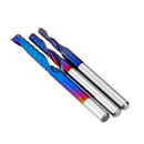 Drillpro 10pcs 3.175 Shank Blue Coated Single Flute End Mill Tungsten Carbide Spiral CNC Milling Cutter 2/2.5/3.175mm