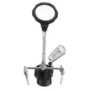 LED Helping Hand Clamp Magnifying Glass Soldering Iron Stand Lens Magnifier Tool