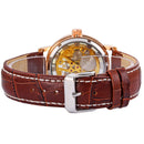 NORTH 1218 Waterproof Skeleton Men's Wrist Watch Gold Case Skeleton Hand Wind Mechanical Watches