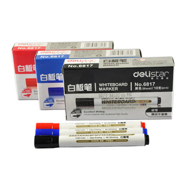 Deli 6817 Red, Blue and black Gel Pen For White Board In Office And School