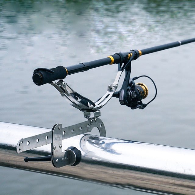 LEO Stainless Steel Fishing Rod Rest Racks Folding Fishing Pole Holder Fishing Support Stand Fishing Tool