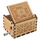 Hand Crank Wooden Engraved Queen Music Box Kids Christmas Ornament Gift 64*52mm
