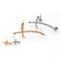 Stylish Ear Clip Long Cuff Earring Trendy Rhinestone Cross Silver Gold Earrings Jewelry for Women