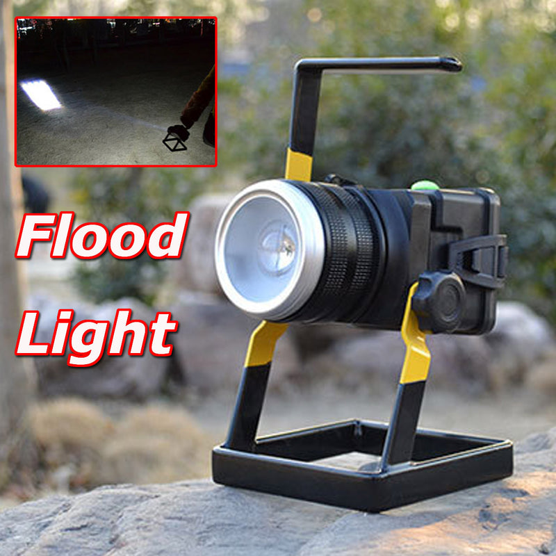 4.2V Rotating Focus Portable LED Flood Spot Work Light Camping Lamp Rechargeable