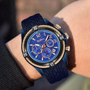 BIDEN 0316 Silicone Watch Band Men Wrist Watch Calendar Sport Quartz Watches