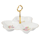 3 Sections Ceramic Dish Candy Dessert Snack Porcelain Serving Tray Table Decor Kitchen Storage Container