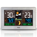 Digital Alarm Clock Weather Station Wall Indoor Outdoor Temperature Humidity Watch Moon Phase Forecast USB Charger