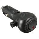 Car Lighter Charger Socket Plug Connector LED On Off Switch Male Black 12V DC