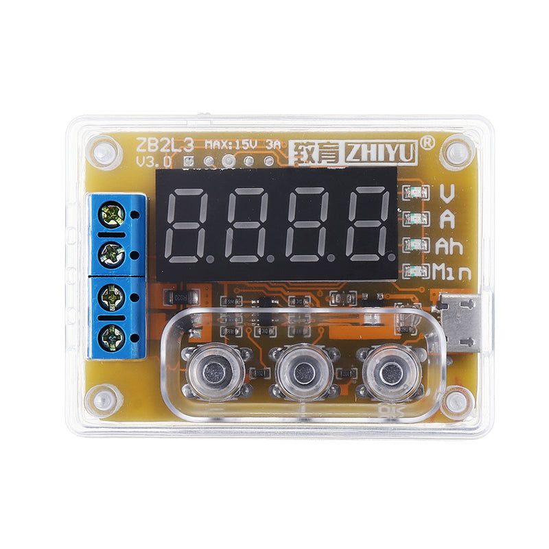 ZB2L3 V3 18650 Battery Capacity Tester External Load 1.2-12V Tester 3A With Shell