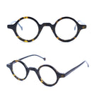 38mm Vintage Small Round Eyeglass Frames Acetate Rx-able Spectacles Glasses Frame