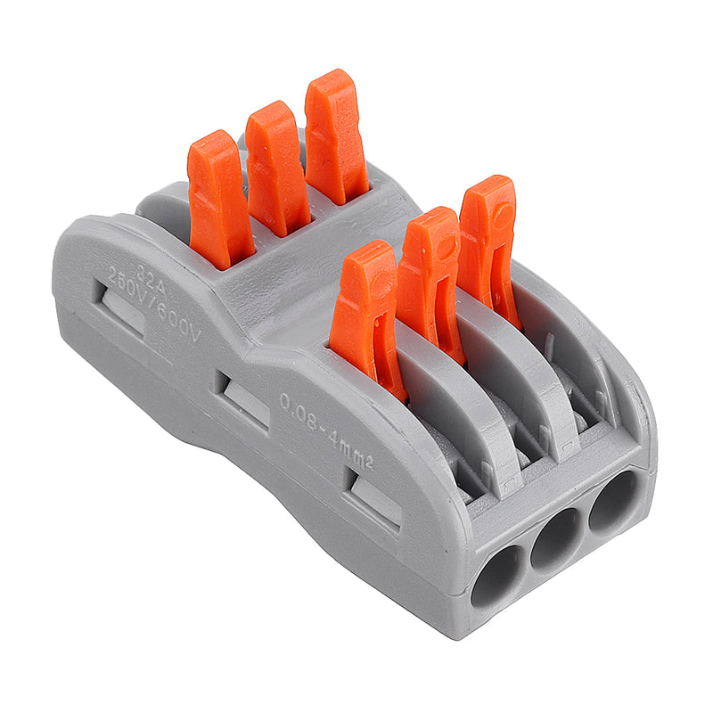 20Pcs 3Pin Wire Docking Connector Termainal Block Universal Quick Terminal Block SPL-3 Electric Cable Wire Connector Terminal 0.08-4.0mm