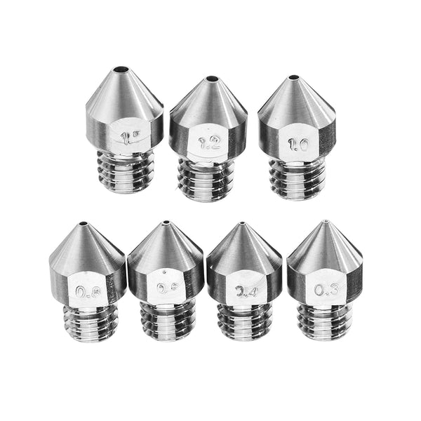 0.3mm/0.4mm/0.6mm/0.8mm/1.0mm/1.2mm/1.5mm TC4 Titanium Alloy M6 Thread Nozzle For 3D Printer